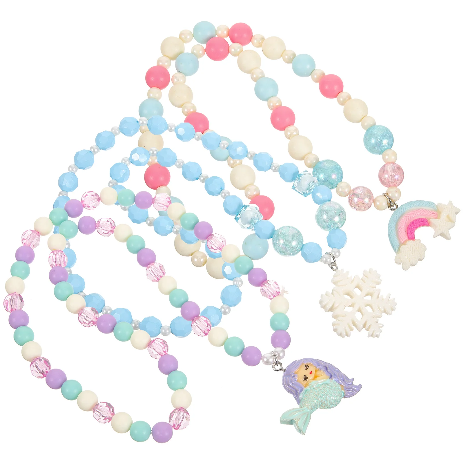 

3pcs Women Necklace Girls Beaded Necklace Pendant Neck Jewelry Resin Necklaces
