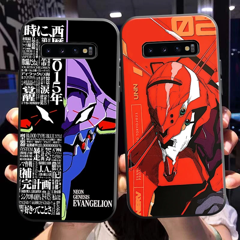 

Anime Neon Genesis Evangelion EVA For Samsung Galaxy S10 S10 Plus S10E S10 Lite S10 5G Phone Case Carcasa TPU Coque Back Black