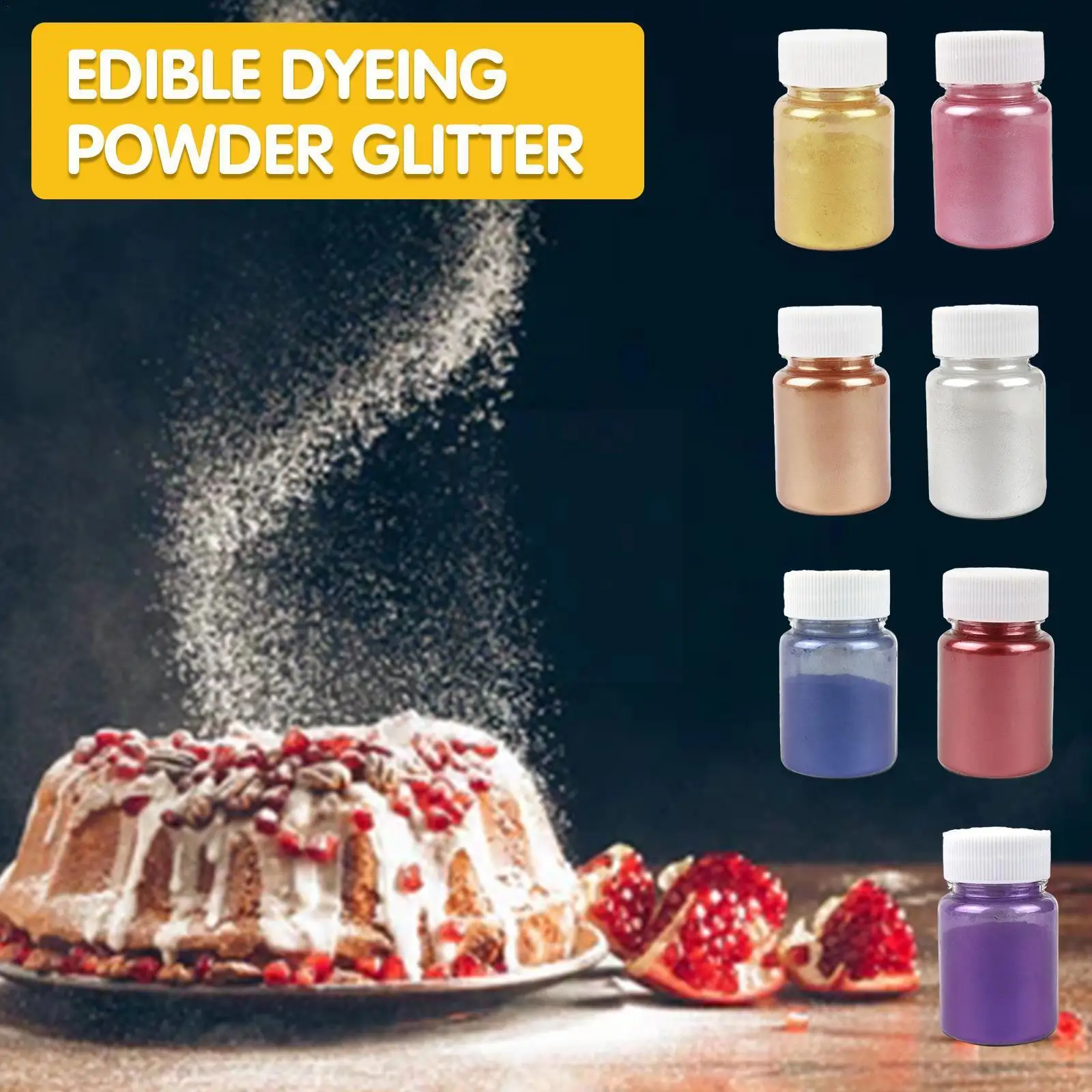 

New Glitter Edible Dyeing Powder Cake Decor Mousse Baking Powder Macaron Dyes Pastry Food Dyes Color Food Flash Fondant Dry S0s1