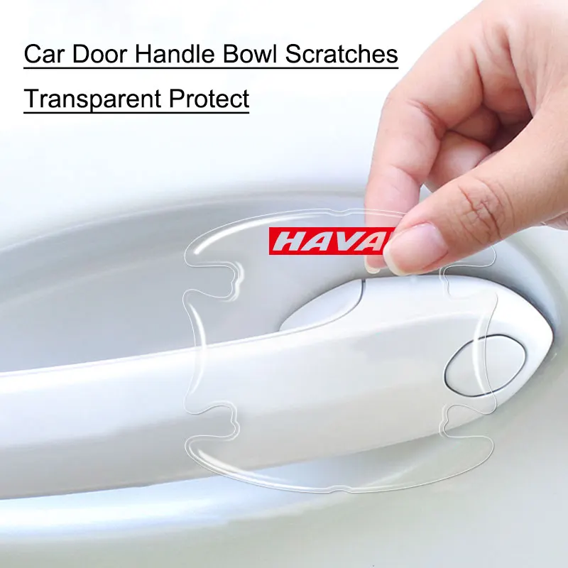 

4pcs Car Logo Door Handle Fashion Protect Stickers Car Goods For Haval Accessories Jolion F7x F7 H2 H3 H5 H6 H7 H9 Car Styling
