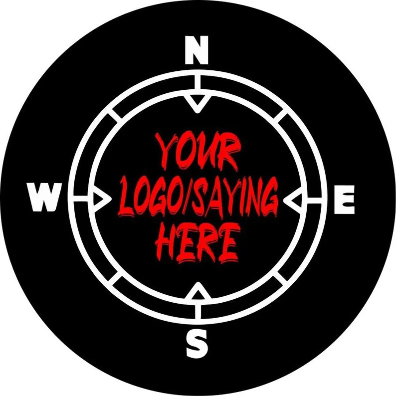 

Compass Tire Cover Design (Your Logo/Saying Compass) Spare Tire Cover for any Vehicle, Make, Model, Size - Jeep, RV,