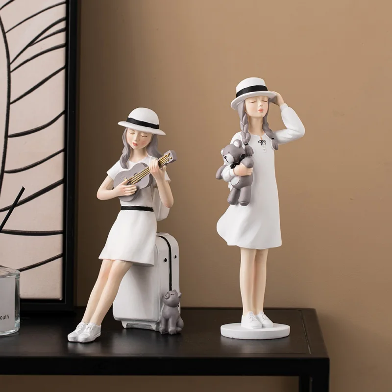 

Gorgeous Girl Statue Modern Art Sculpture Nordic Living Room Home Decor Miniatures Beautiful Room Decoration Desk Accessories