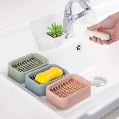

2-layer Box-type Container, Box-type Sealed Organizer Bathroom Storage Accessories with Strong Soap Cover
