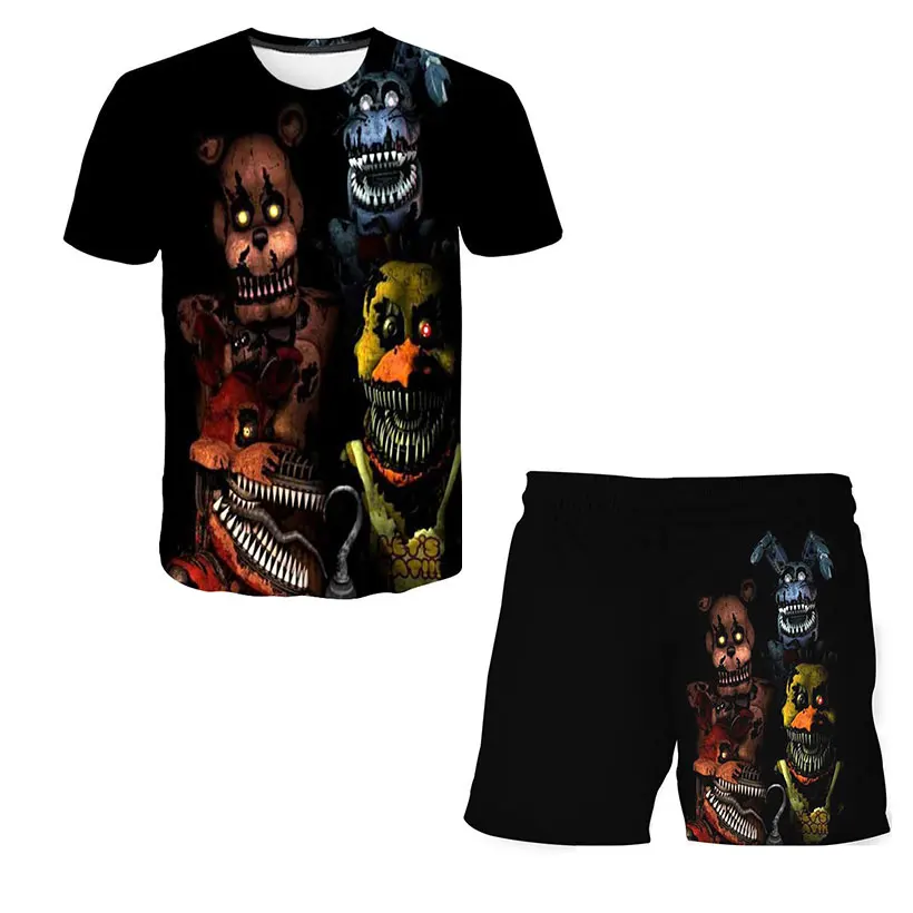

Children Clothing Sets Tops+pants Sets Fnaf T Shirt Girls Tshirts Kids Shorts Sport Suit Baby Boys T-shirt 4 5 6 7 8 9-14 Years