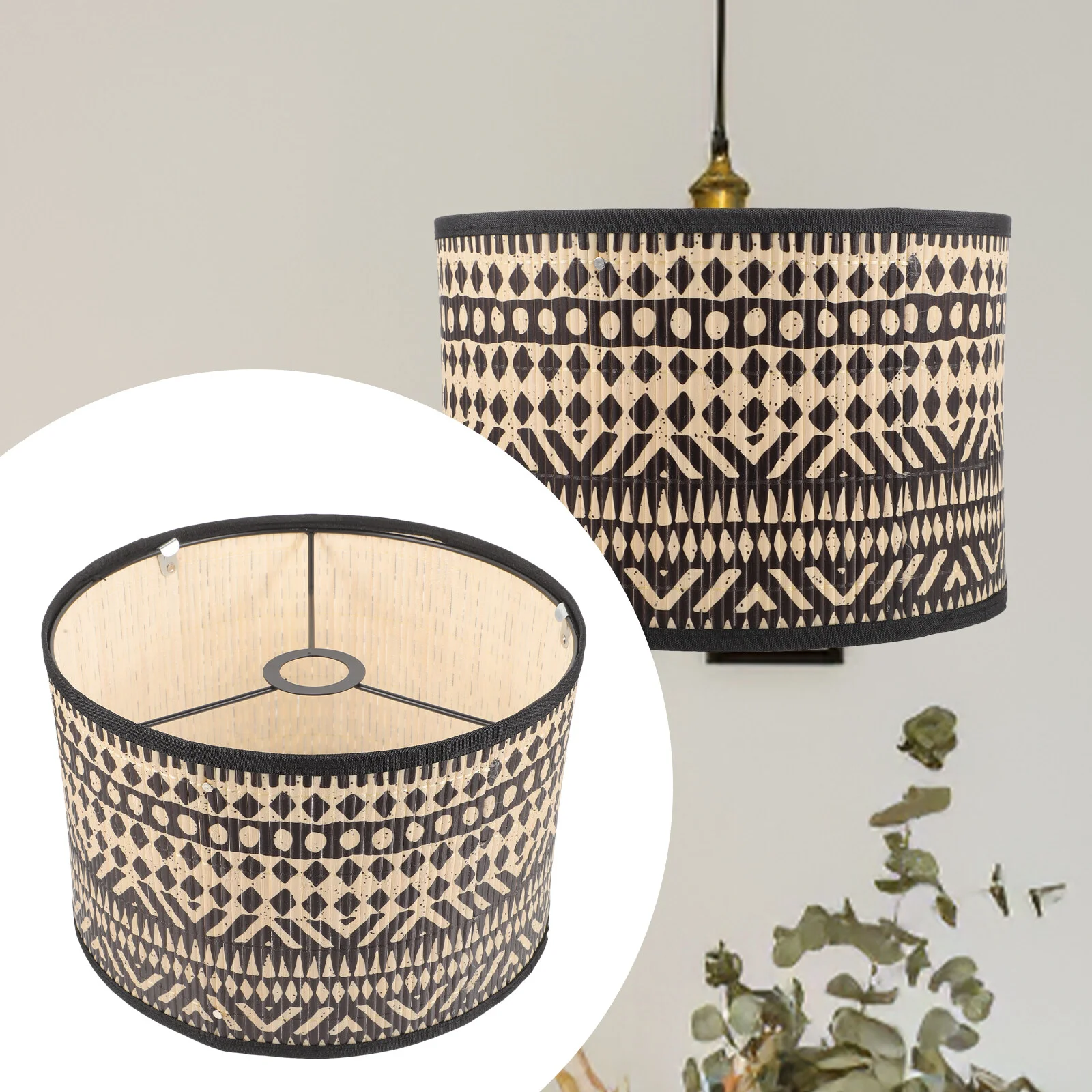 

Bamboo Lampshade Large Hanging Shades Woven Chandelier Rustic Pendant Replacement Table Light Cover