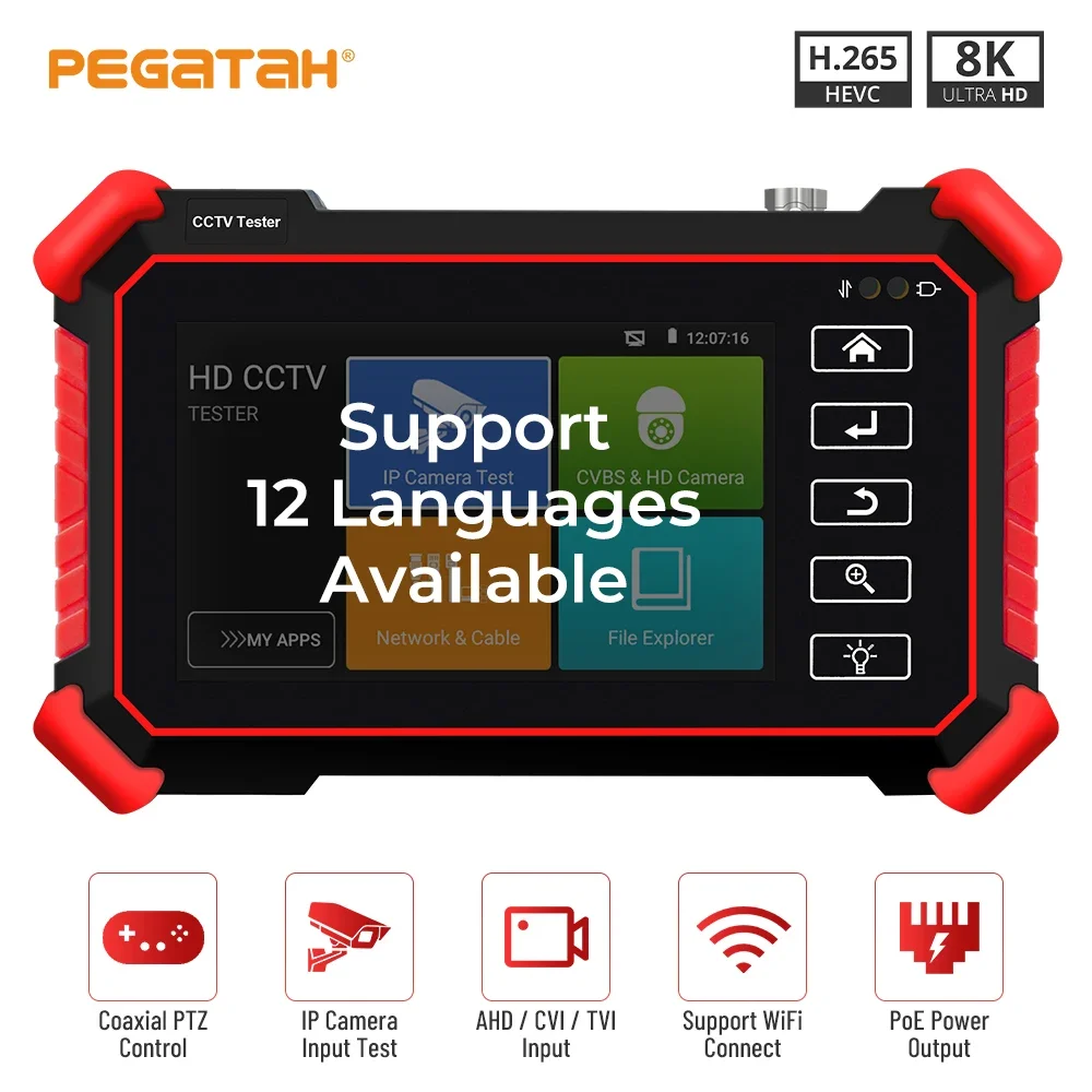 Pegatah 4-дюймовый Мини-тестер Монитора Видеонаблюдения Для Ip-камеры Ahd Cvi Tvi