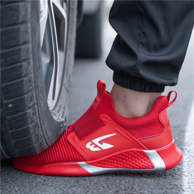 Diansen Work Hiking Boots Sneaker Womens Steel Toe Safety Shoes Protective Sneakers Mens Anti-Puncture Work Boots Breathable