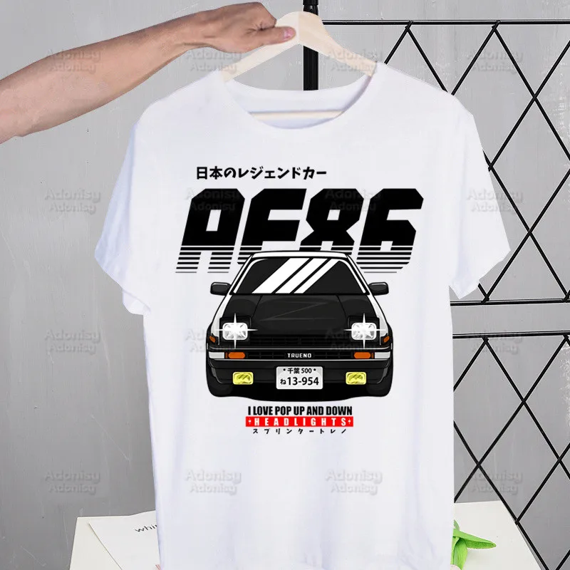 Футболка Initial D Мужская с коротким рукавом AE86 Повседневная рубашка в стиле