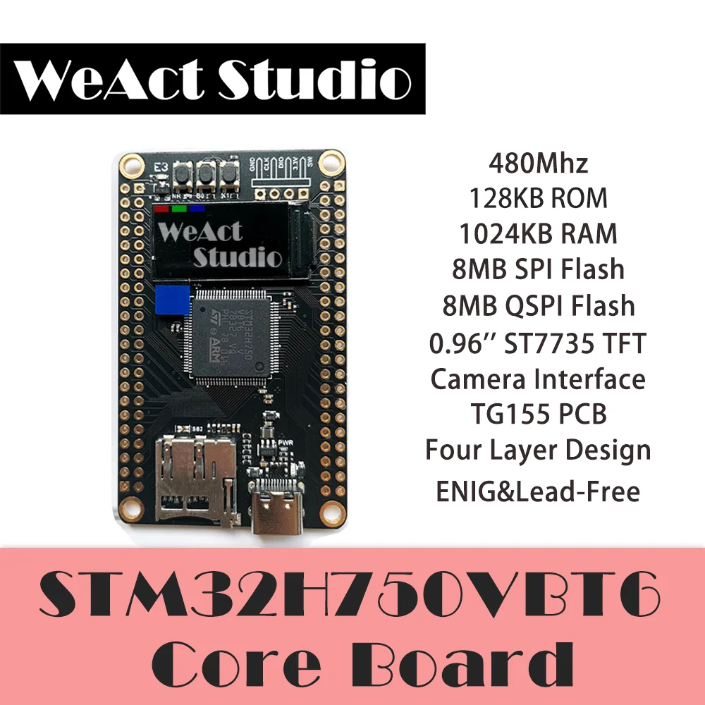 

Учебная плата WeAct STM32H750VBT6 STM32H750, макетная плата