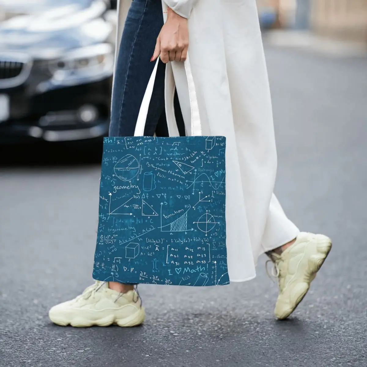 Math Lessons (Teal) Women Canvas Handbag Large Capacity Shopper Bag Tote Bag withSmall Shoulder Bag
