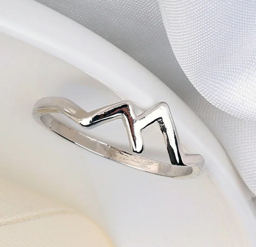 

2021 New Peak Ring Minimalist Jewelry Geometric Wavy Rings for Women Couple Rings Wholesale Bulk