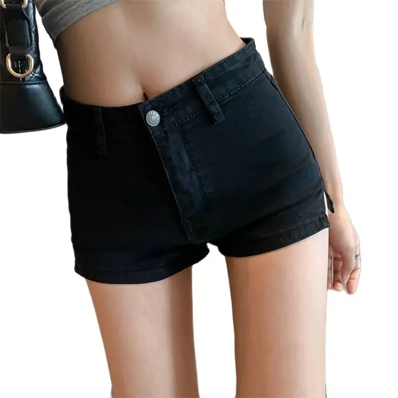 

2022 Spring And Summer New Split Denim Super Shorts Womens Summer New High Waist Slim Tight Elastic Sexy Hot Pants Tide