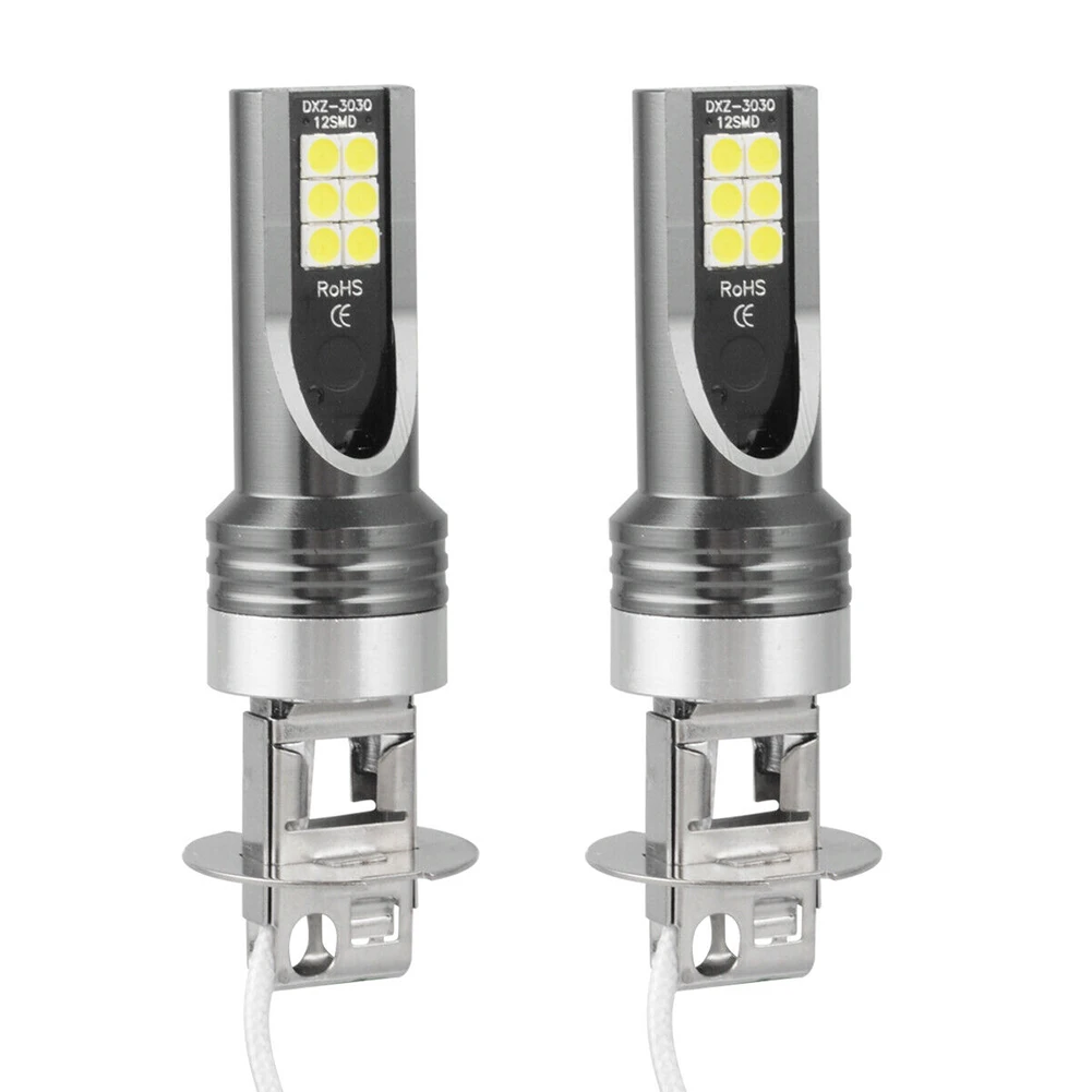 

2PCS Car LED Lamp H3 12V White Fog Light Super Bright Auto LED Front Fog Light High Power 6000K Driving Lamp Bulbs White