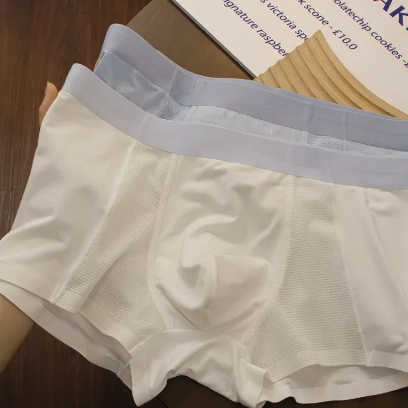 2023 Fashion Men Breathable Soft Simple Boys Underpants Underwear With Flat Bottom Boyfriend Cotton Modal Solid Patchwork