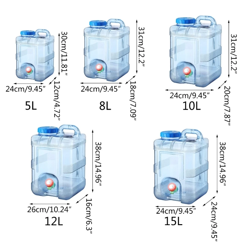 

5/8/10/12/15L Plastic Water Container Camping Water Portable Bucket