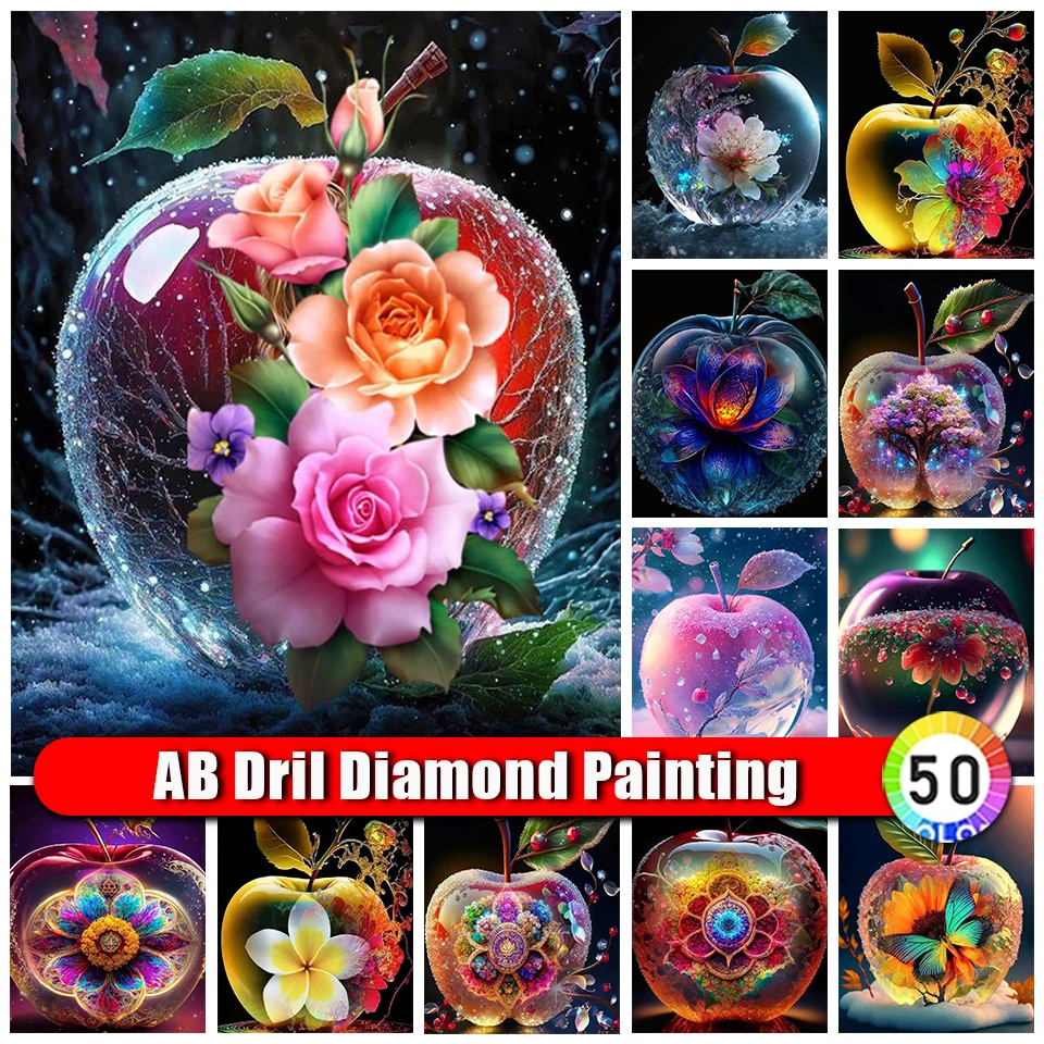 

Zipper Bag AB Diamond Painting Crystal Apple Cross Stitch Kit Full Diamond Embroidery Landscape Mosaic Picture Home Decor Gifts