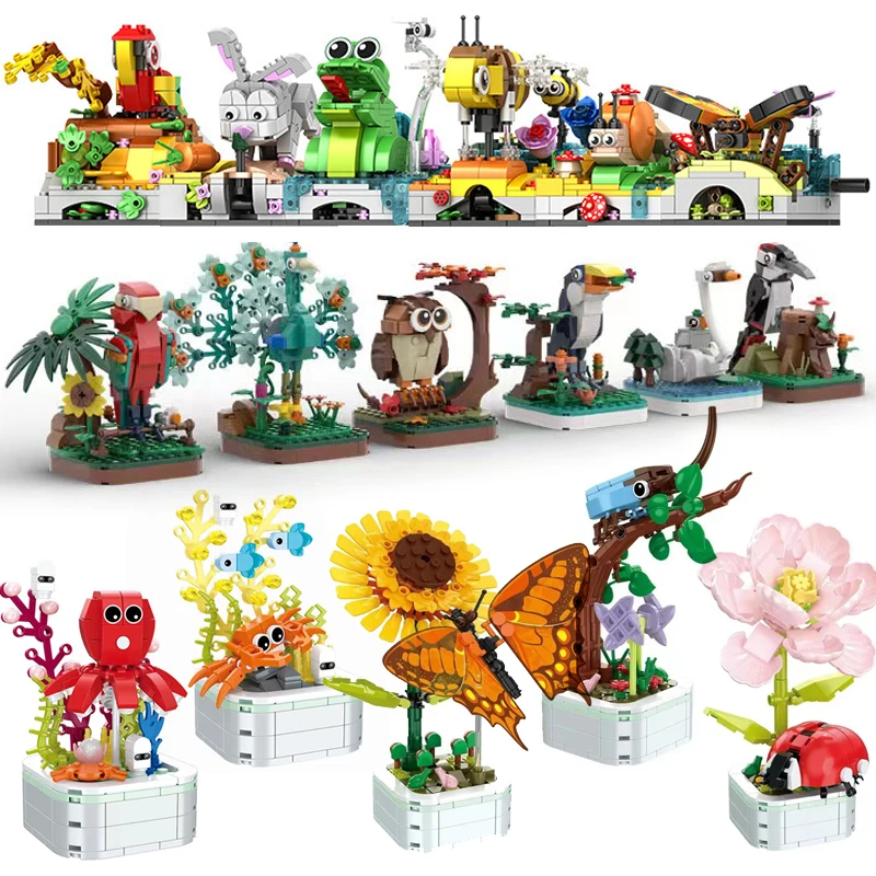 1 шт., Детский конструктор «животные в лесу»