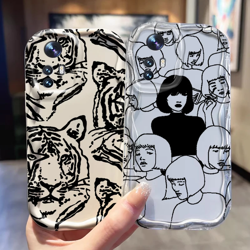Чехол для телефона из ТПУ С Рисунком Тигра Xiaomi Mi 14 12 12T 11 Lite Poco M6 X6 X5 X4 X3 M3 F4 Pro GT