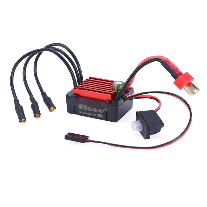 

GTSKYTENRC водонепроницаемый 35A ESC Электрический контроллер скорости для RC 1/16 1/14 RC автомобиль 2838 2845 бесщеточный двигатель