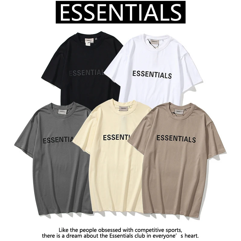 

Essentials Brand Men Summer T-shirt Letters Printing Oversized Short Sleeve Fashion Casual Women T-shirt Street 100% Cotton Tops