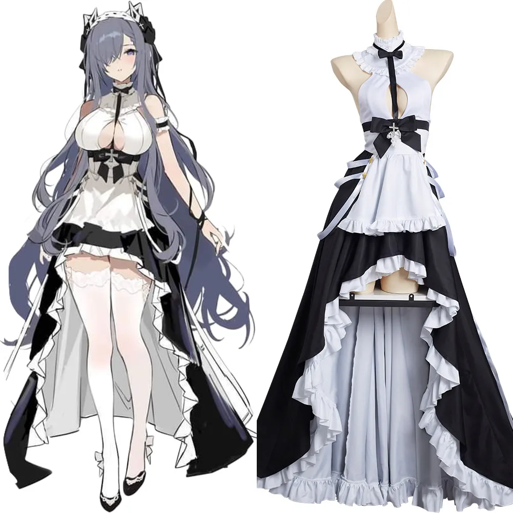 

Azur Lane - KMS August von Parseval Cosplay Costume Maid Dress Outfits Halloween Carnival Suit