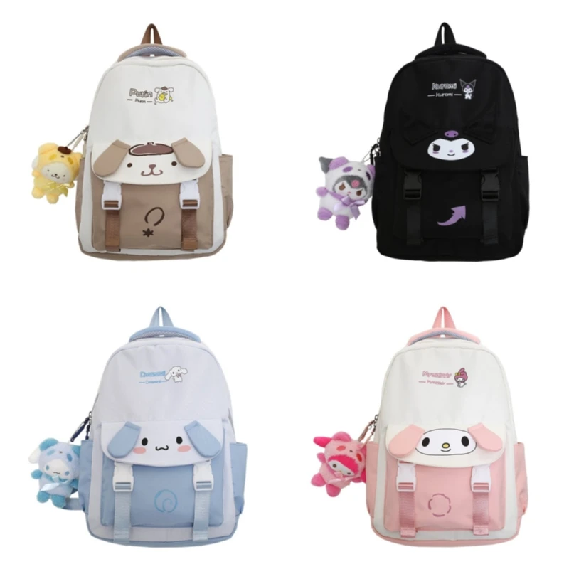 

Школьный рюкзак для девочек Sanrio Y2K Kawaii Kuromi Cinnamoroll My Melody мультяшный рюкзак студенческий кампус Простой Школьный рюкзак женский подарок