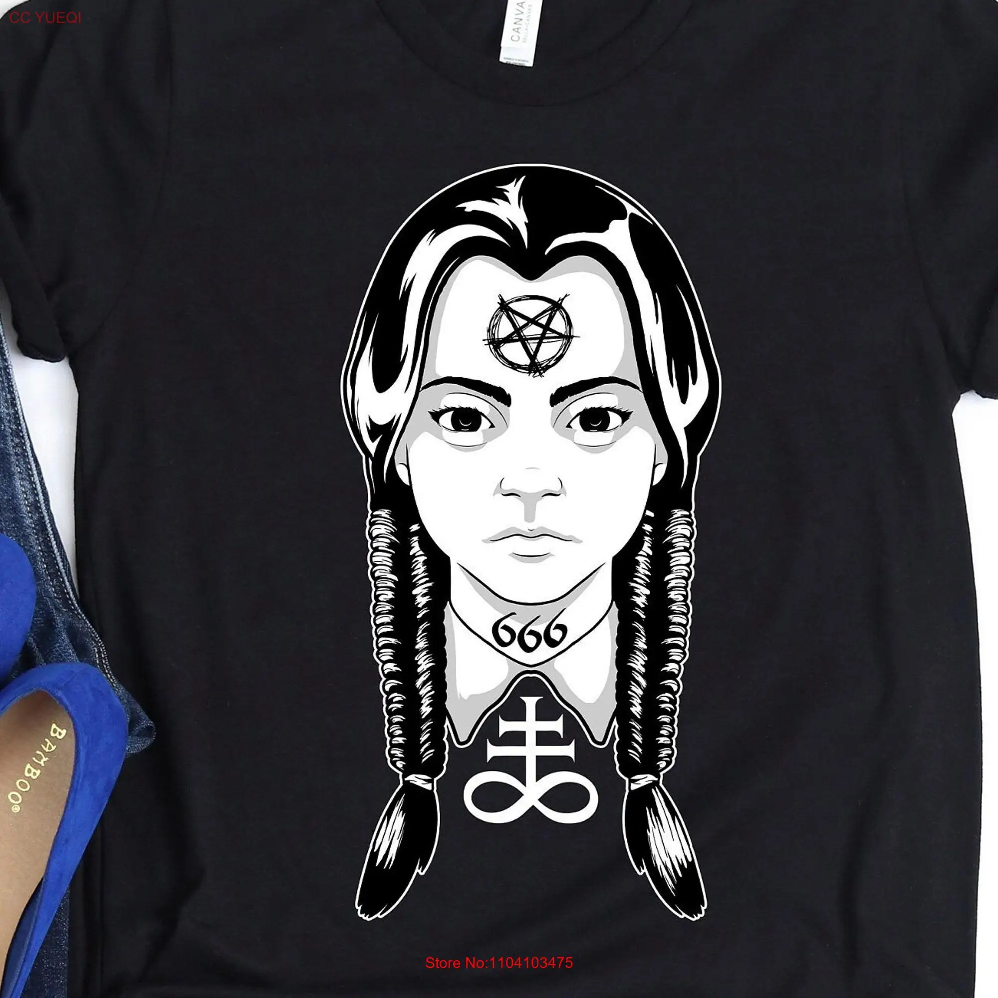 Сатанинская готическая футболка для девочек с пентаграммой дьявола одежда