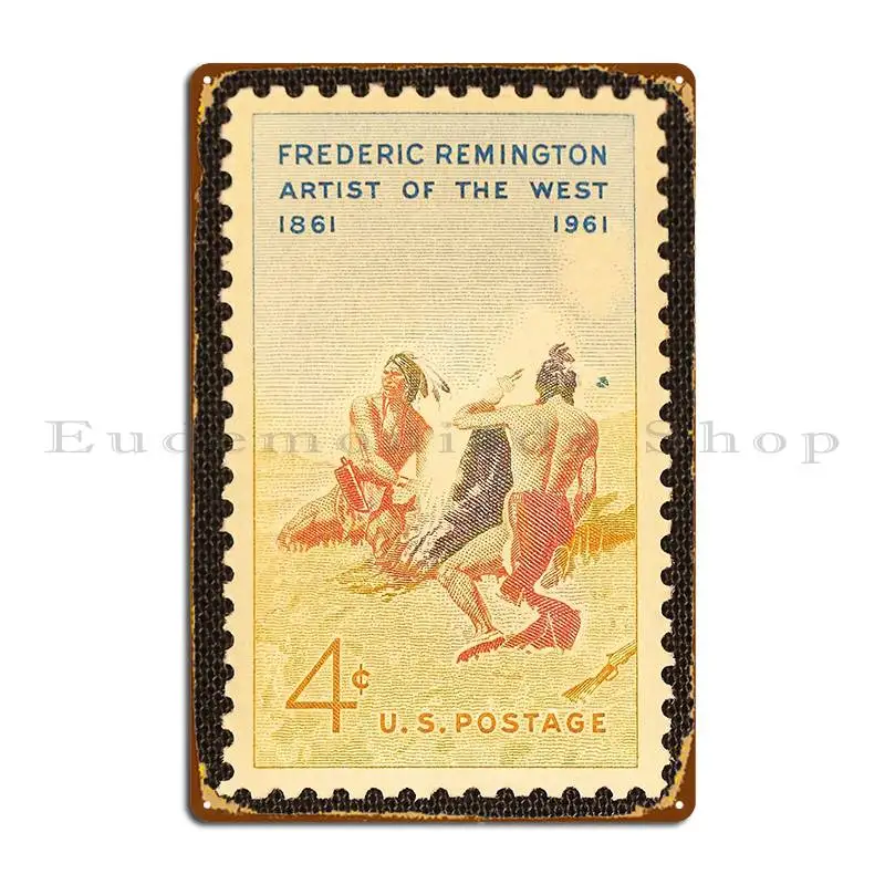 Фредерик Ремингтон Художник Запада 4c Us Почтовые расходы Металлическая табличка