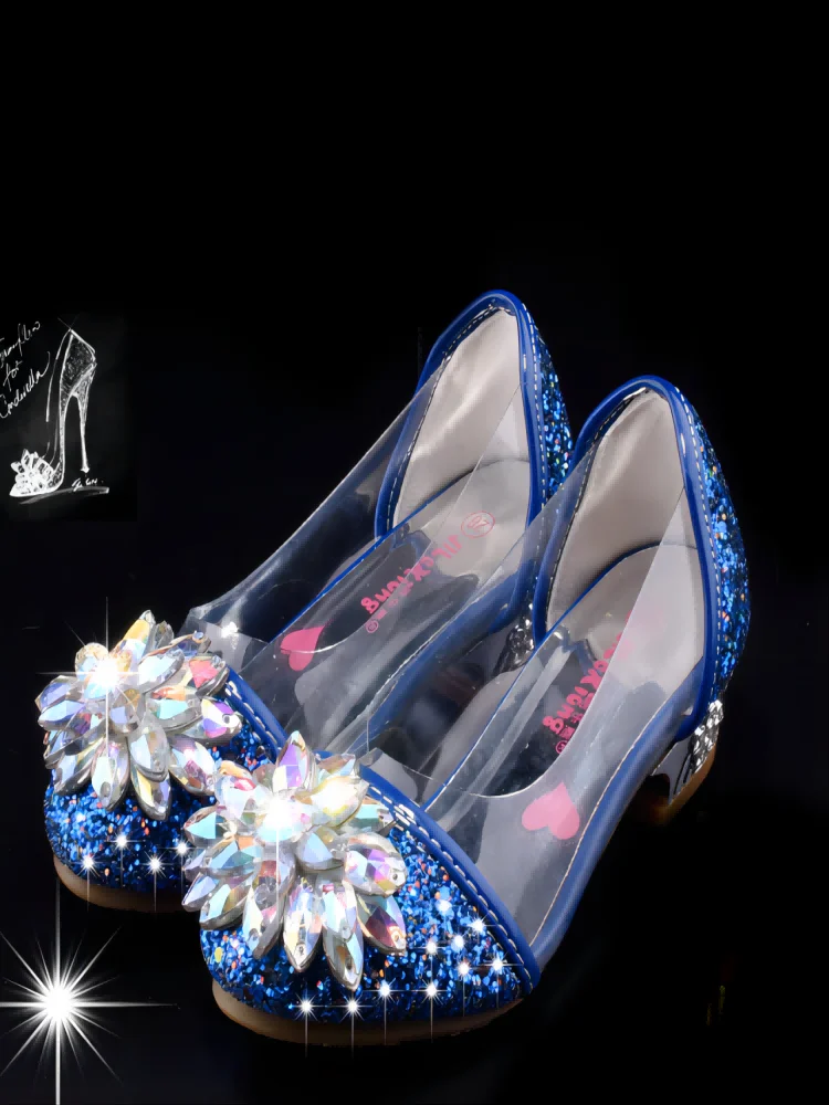 Бальные Сандалии Принцессы Для Девочек С Кристаллами И Яркими Стразами. Туфли