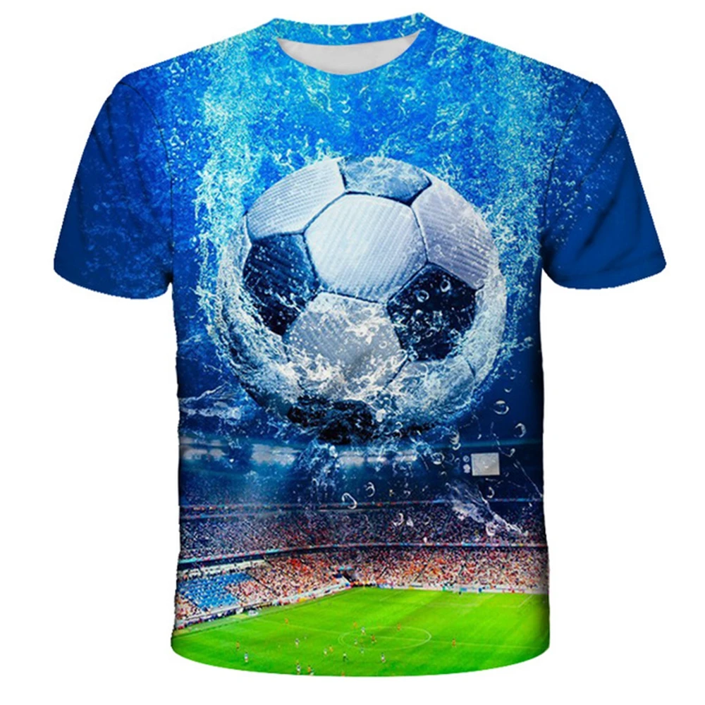 

Kawaii Football 3D Print T Shirt Kids Round Neck Summer Fashion T-shirt Boy Girl Unisex Loose Sports Children's clothing Tshirts