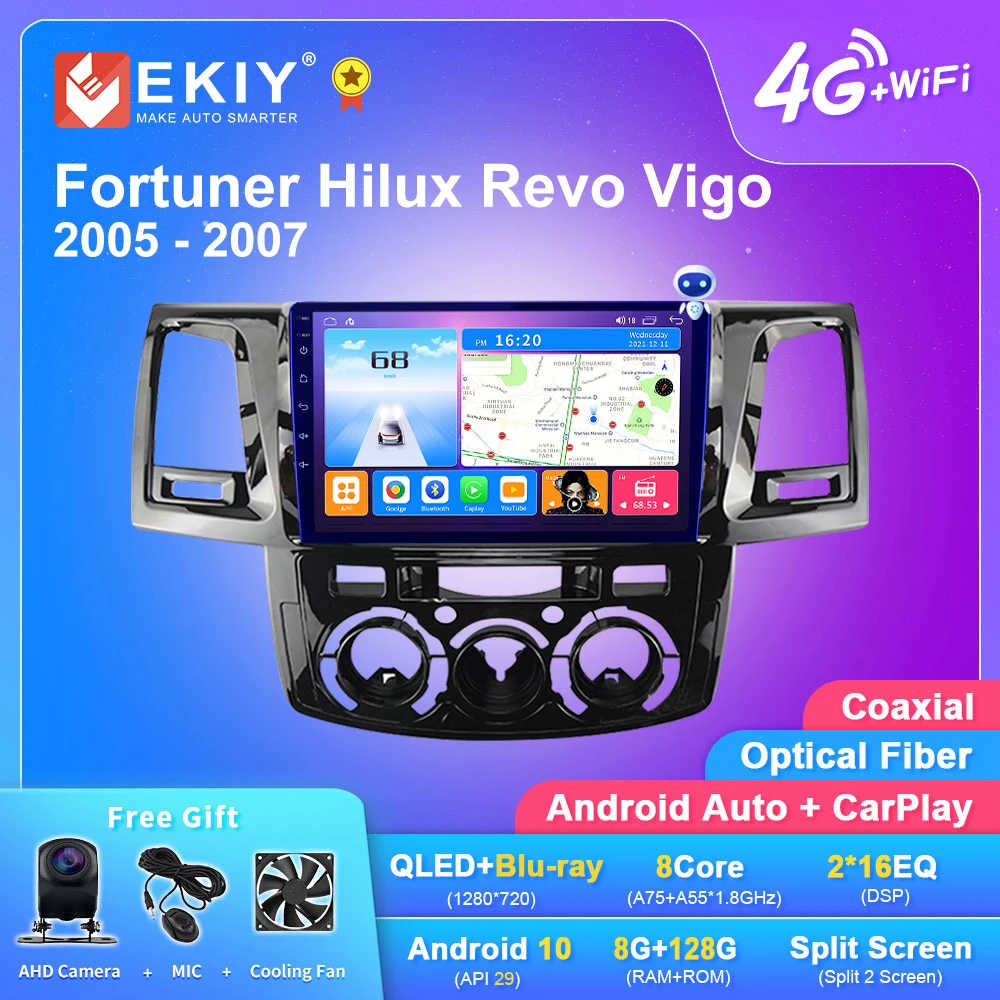 Автомагнитола EKIY T7 на Android для Toyota Fortuner Hilux Revo Vigo 2005-2007 стерео автомобильный