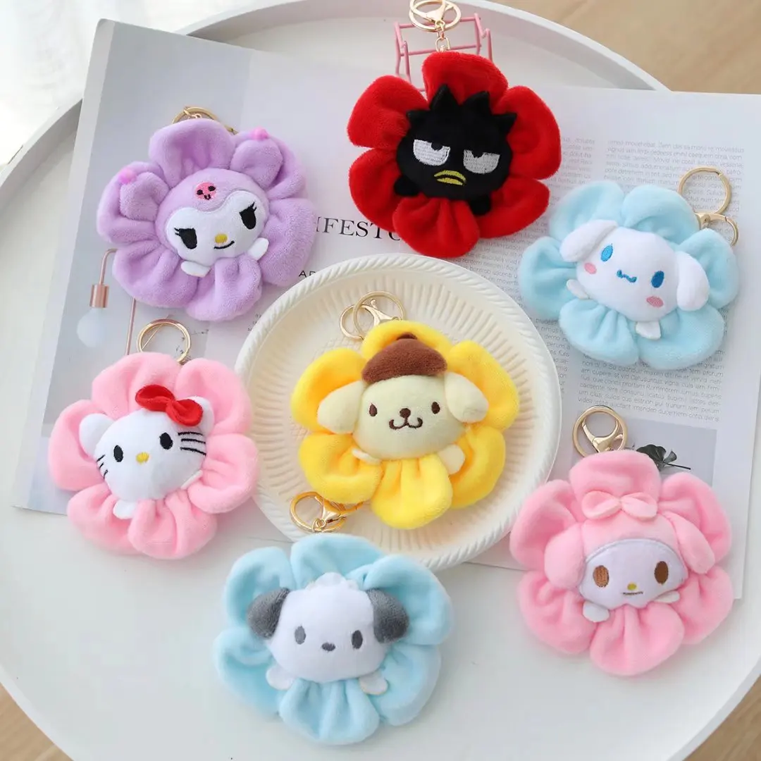 

New Sanrio KT Melody Kuromi Plush Doll Keychain Accessories Anime Cute Doll School Bag Pendant Christmas Birthday Gift Wholesale