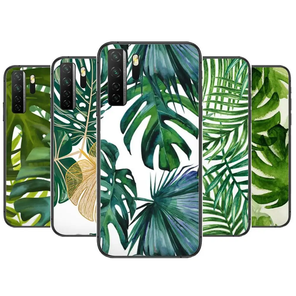 

Tropical Leaf Cactus Monstera Black Soft Cover The Pooh For Huawei Nova 8 7 6 SE 5T 7i 5i 5Z 5 4 4E 3 3i 3E 2i Pro Phone Case ca