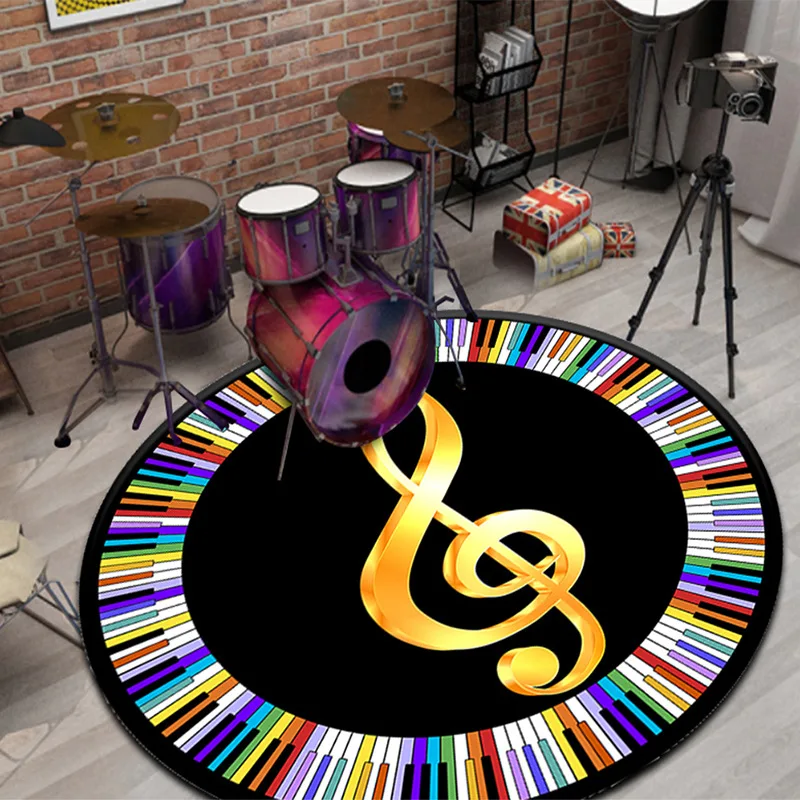 Multicolour Music Circle Vinyl Record Round Carpets For Living Room Bedroom Area Rugs Soft Parlour Coffee Table Sofa Floor Mat