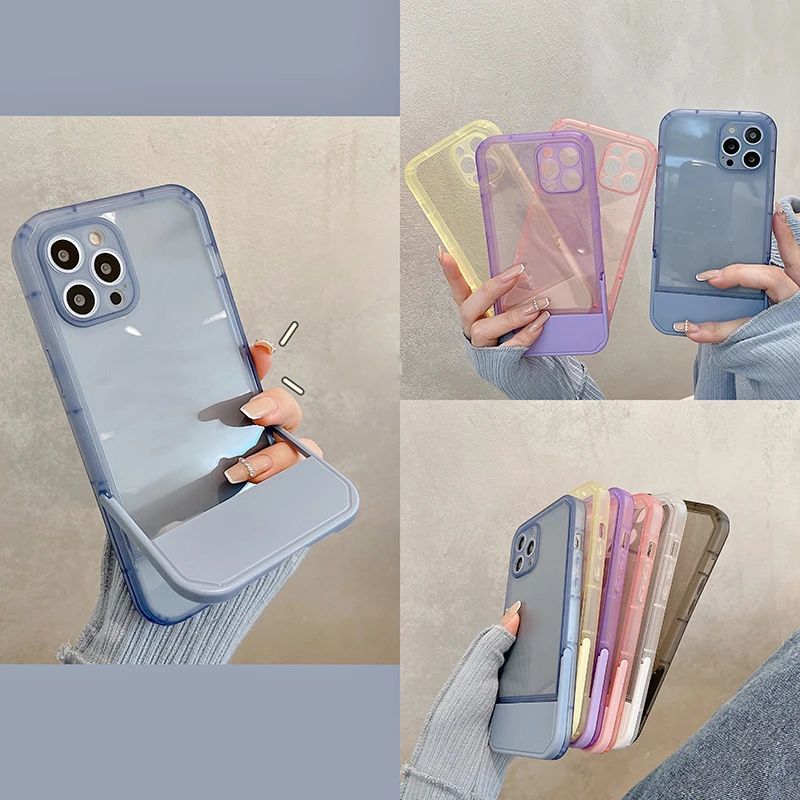 

New Solid Folding Bracket Case Suitable for For iphone13Pro phone case 12 Apple xsmax soft xr fall protection case 78