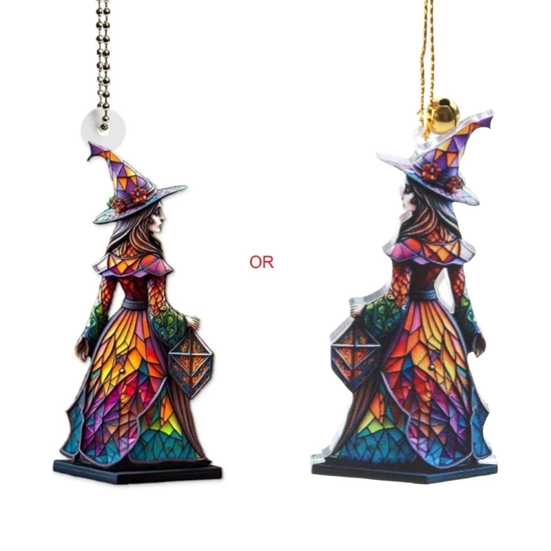 

Halloween Witch Hanging Pendant Auto Car Interior Decoration Acrylic Toy Gift Drop ship