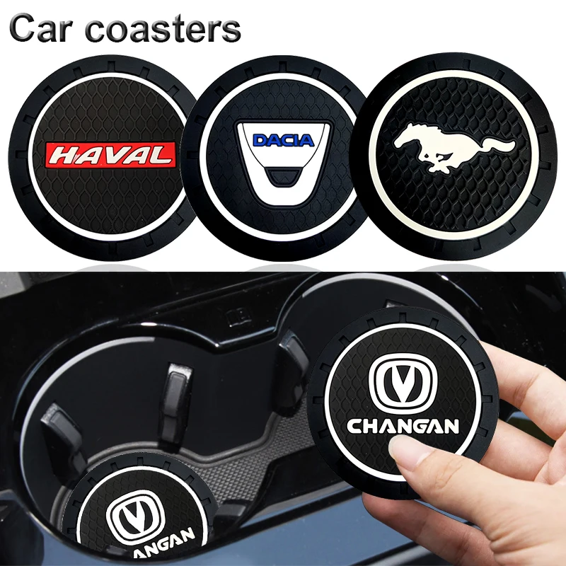 

1pcs Car Coaster Water Cup Interior Details Pad Mat for Renault Clio 2 4 Megane 2 3 4 Trafic Logan Captur Emblems Accessories