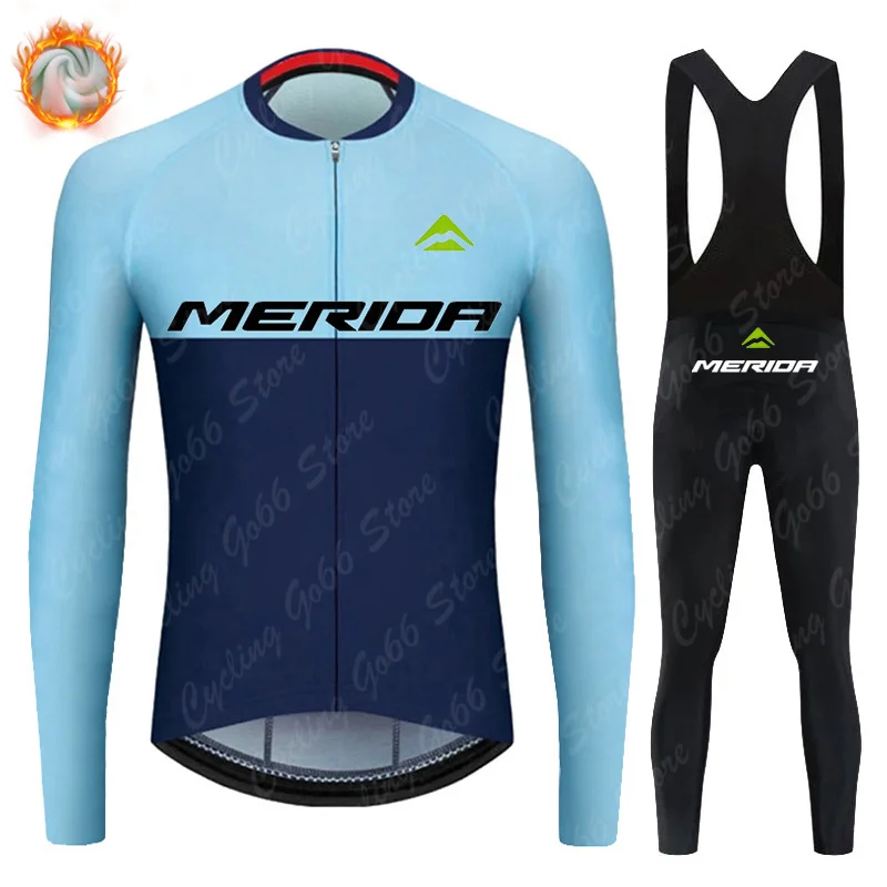 

Новинка 2023, зимний велосипедный комплект Merida, Теплая Флисовая одежда для велоспорта, рубашка для шоссейного велосипеда, униформа для горного велосипеда, трикотажная одежда с длинным рукавом