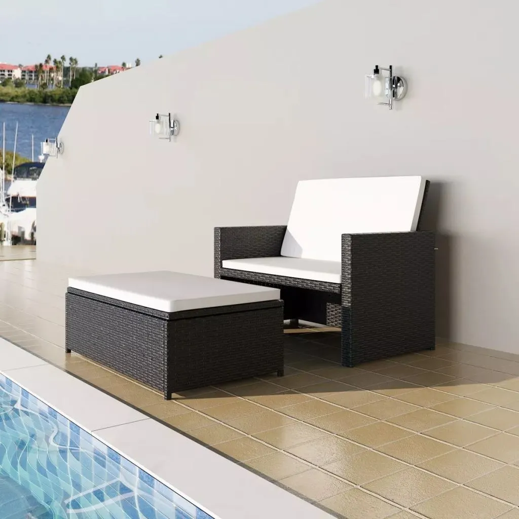 

Garden Sofa Set Five Pieces Poly Rattan Black