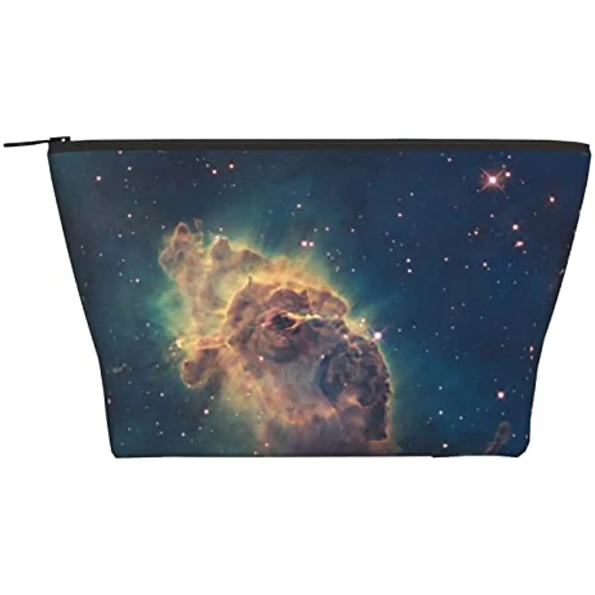 

Nebula Galaxy Blue Trapezoid Daily Storage Bag Polyester Makeup Bag Trapezoid Travel Cosmetic Pouch Bag Zipper