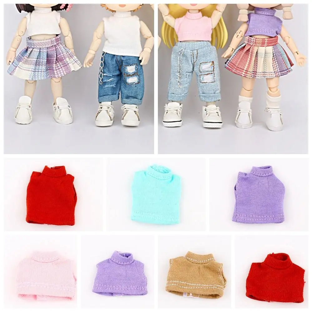 

DIY Small Ob11 High Neck Short Sleeves Mini Clothes Doll Clothing Doll Clothes