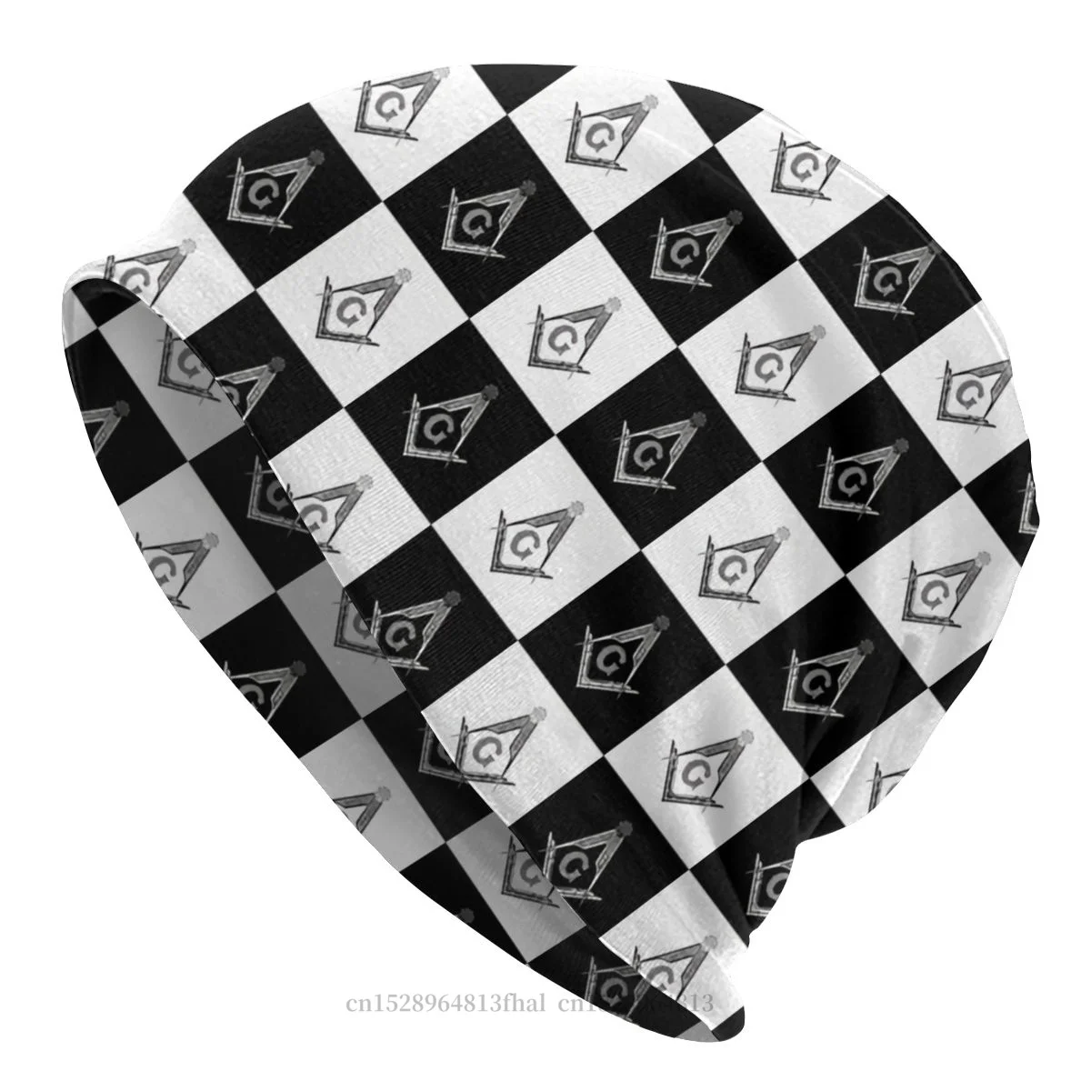 

Hat Checkered Pattern Outdoor Caps For Men Women Freemason Gold Square Compass Skullies Beanies Ski Caps Soft Bonnet Hats