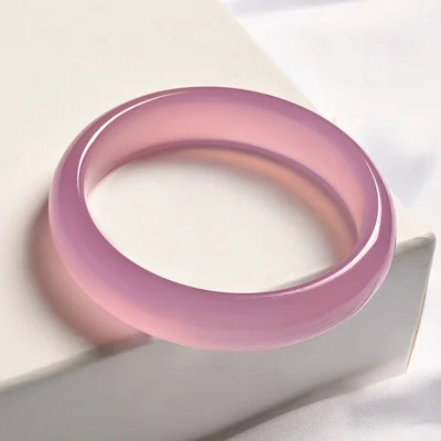 

zheru jewelry natural agate chalcedony 54mm-64mm light pink bracelet elegant princess jewelry for mother to girlfriend