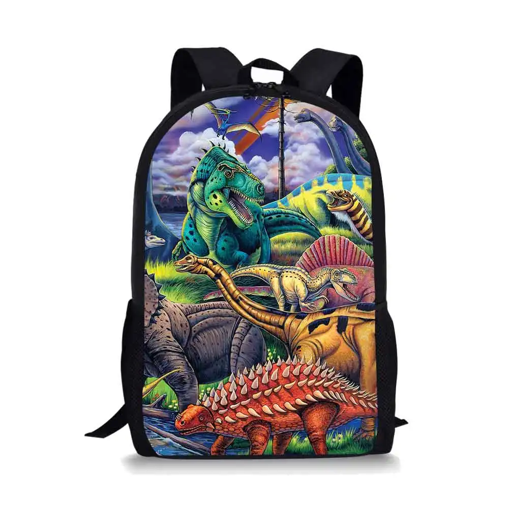 Школьные ранцы для мальчиков, классные Водонепроницаемые рюкзаки с 3d-рисунком анимационного динозавра для ноутбука для подростков