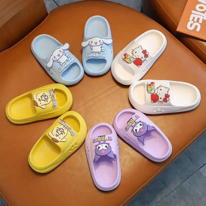 

Детские тапочки Sanrio, летняя пляжная водонепроницаемая обувь, Симпатичные Детские домашние Тапочки для ванной, Нескользящие тапочки из ЭВА