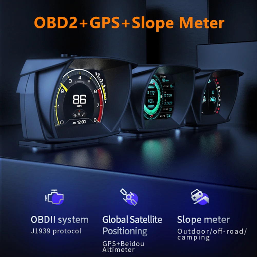 Фото Автомобильный бортовой компьютер A700, три в одном, GPS-Спидометр OBD2, интеллектуальная система сигнализации с инклинометром №5