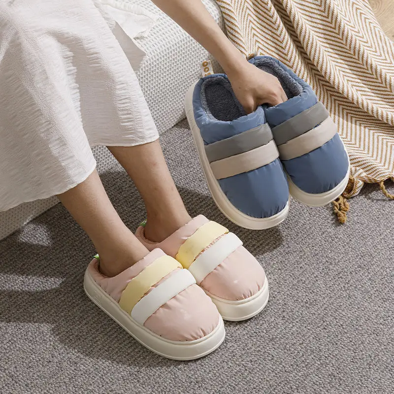 

Women Winter Slippers Waterproof Flat Warm Home Female Slippers Indoor Couple Slippers Plus Size Slippers 2022 Leisure Slippers