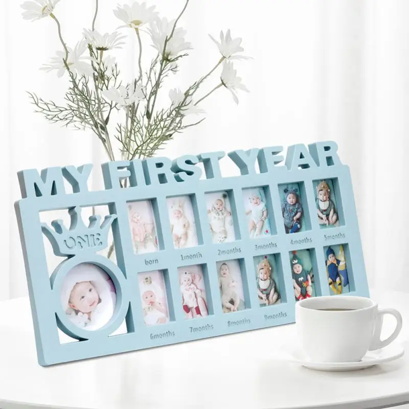 

Creative DIY 0-12 Month Baby "MY FIRST YEAR" Pictures Souvenirs Commemorate Kids Growing Memory Gift Display Plastic Photo Frame