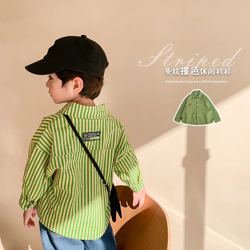 

2022 New Boys Fashion Blouse Spring Autumn Korean Style Children Clothes Baby Boy Girl Cotton Long Sleeve Shirt Kids Top Outwear