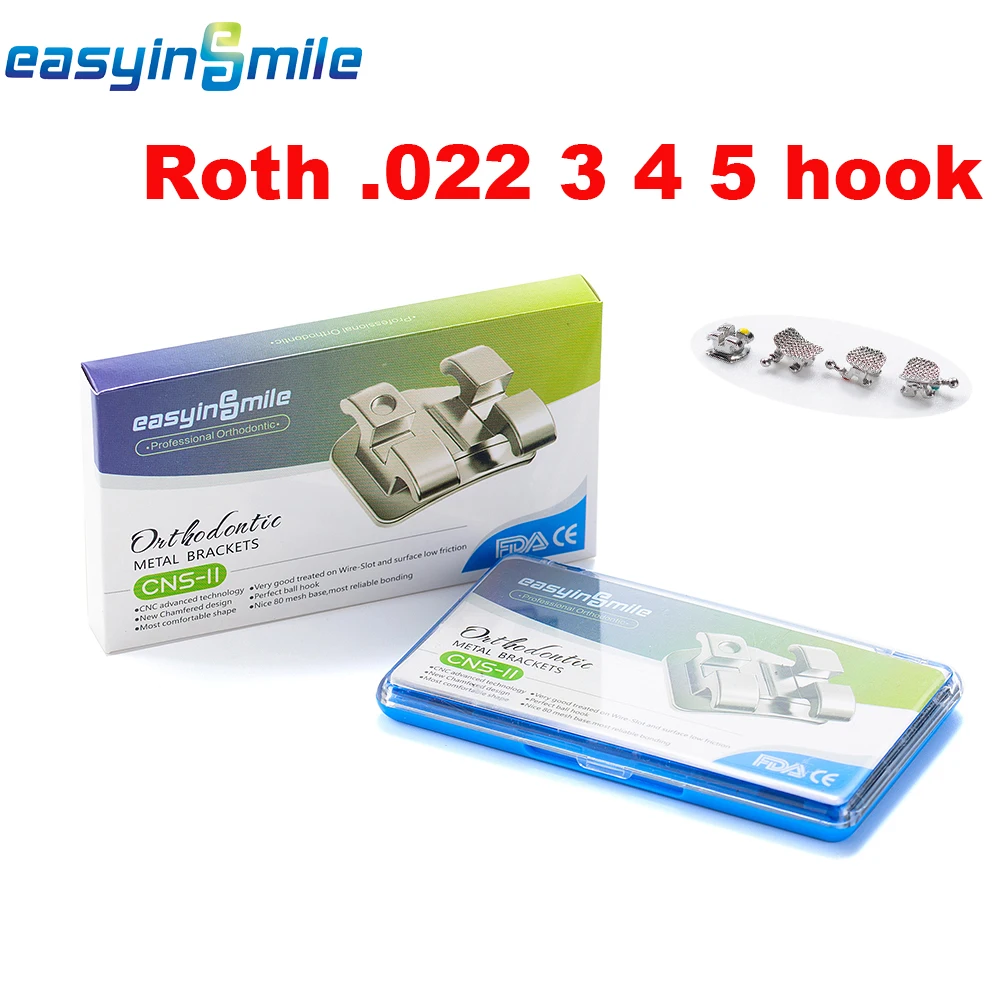 Фото 5 упаковок, стоматологический материал Easyinsmile для мини-кронштейна Orhto, металлические скобы Roth / MBT 345 022, высокое качество №2